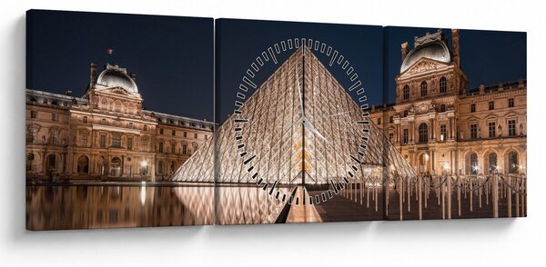Slika - Louvre noću (sa satom) (90x30 cm)