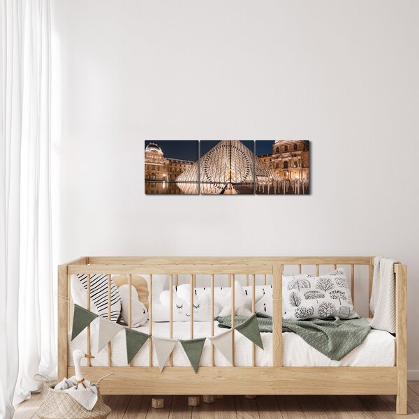 Slika - Louvre noću (sa satom) (90x30 cm)
