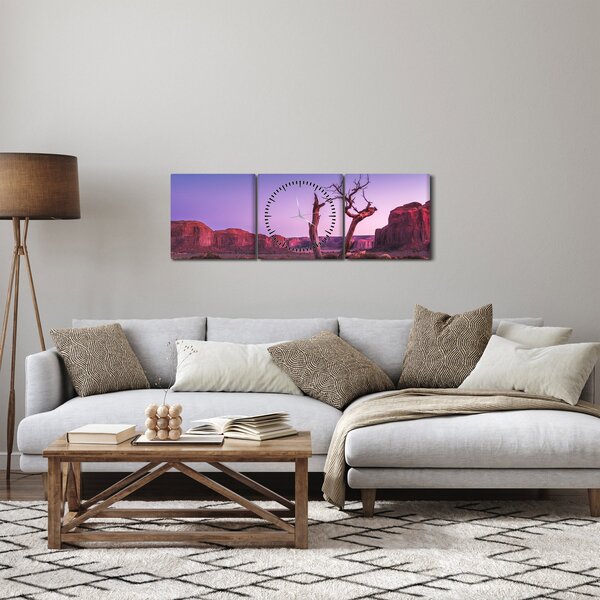 Slika stabla u blizini crvenih stijena (sa satom) (90x30 cm)