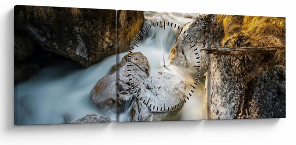Slika - Šumski potok (sa satom) (90x30 cm)