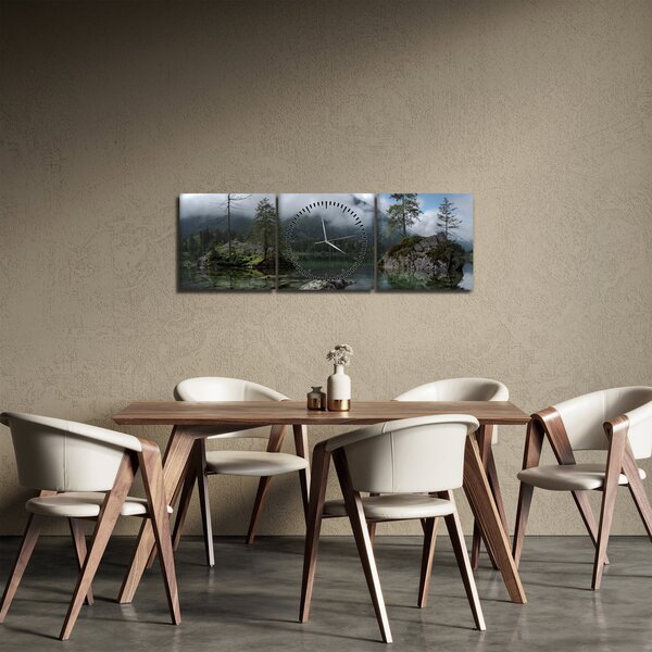Slika drveća u jezeru (sa satom) (90x30 cm)