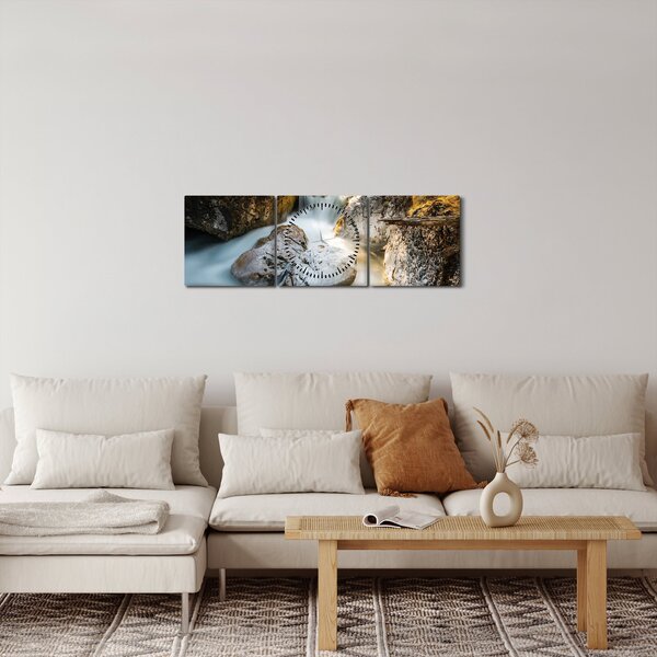 Slika - Šumski potok (sa satom) (90x30 cm)