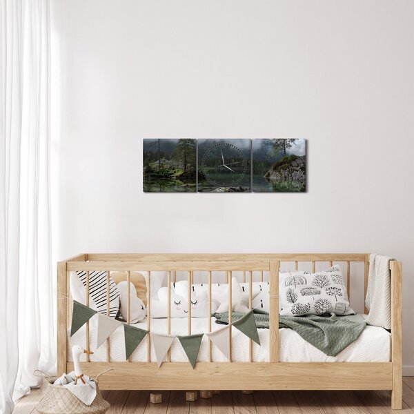 Slika drveća u jezeru (sa satom) (90x30 cm)