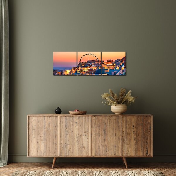 Slika - Santorini u sumrak (sa satom) (90x30 cm)