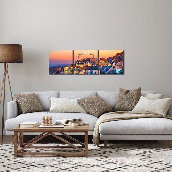 Slika - Santorini u sumrak (sa satom) (90x30 cm)