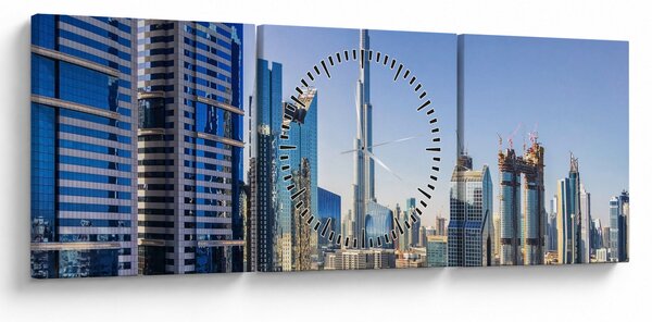 Slika - Jutro u Dubaiju (sa satom) (90x30 cm)