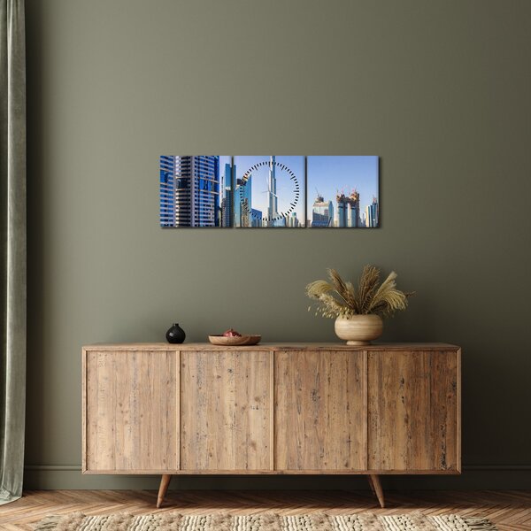Slika - Jutro u Dubaiju (sa satom) (90x30 cm)