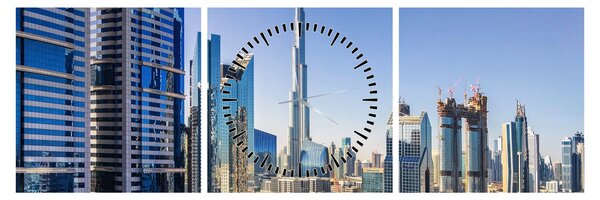 Slika - Jutro u Dubaiju (sa satom) (90x30 cm)