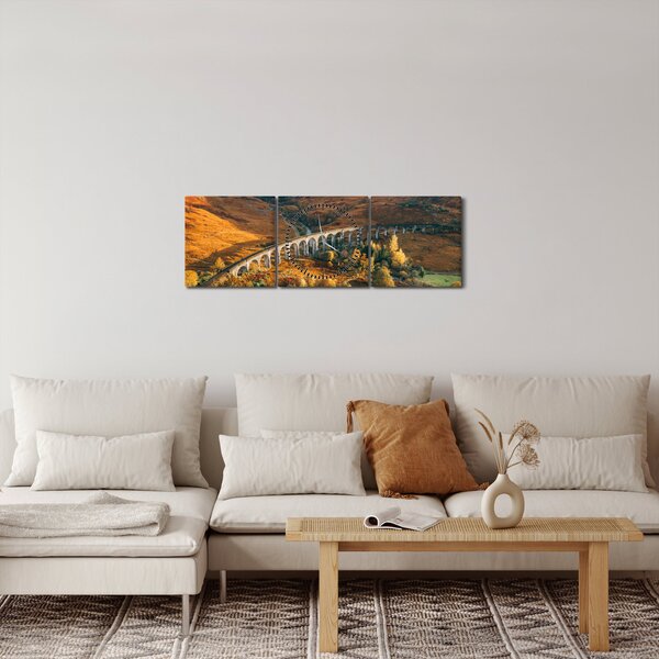 Slika mosta u škotskoj dolini (sa satom) (90x30 cm)