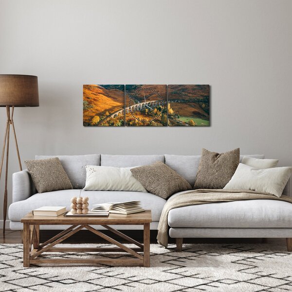 Slika mosta u škotskoj dolini (sa satom) (90x30 cm)