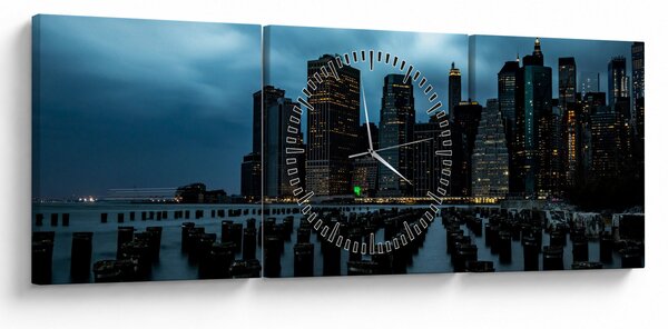 Slika - Pogled na nebodere u New Yorku (sa satom) (90x30 cm)