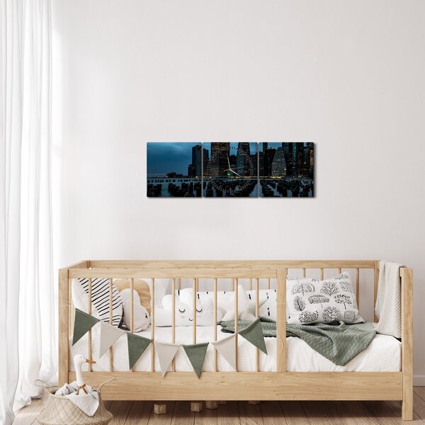 Slika - Pogled na nebodere u New Yorku (sa satom) (90x30 cm)