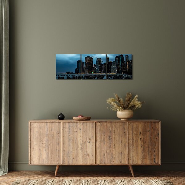 Slika - Pogled na nebodere u New Yorku (sa satom) (90x30 cm)