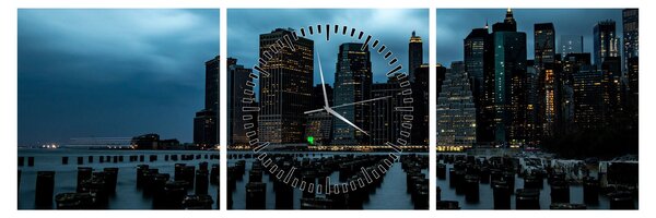 Slika - Pogled na nebodere u New Yorku (sa satom) (90x30 cm)