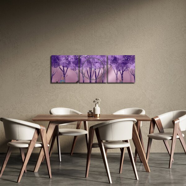 Slika - Jelen u čarobnoj šumi (sa satom) (90x30 cm)