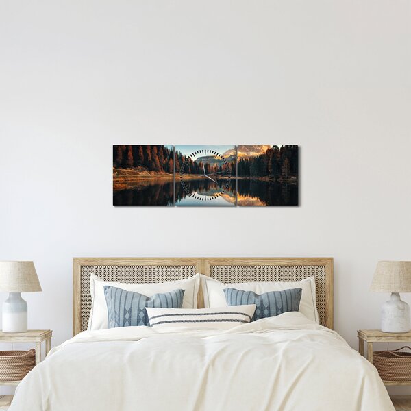 Slika - Alpe, Italija, Dolomiti, Lago Antorno (sa satom) (90x30 cm)