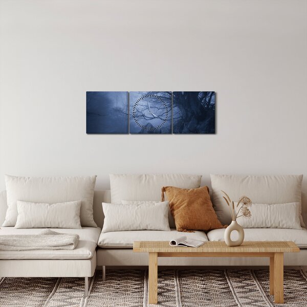 Slika tamne šume (sa satom) (90x30 cm)