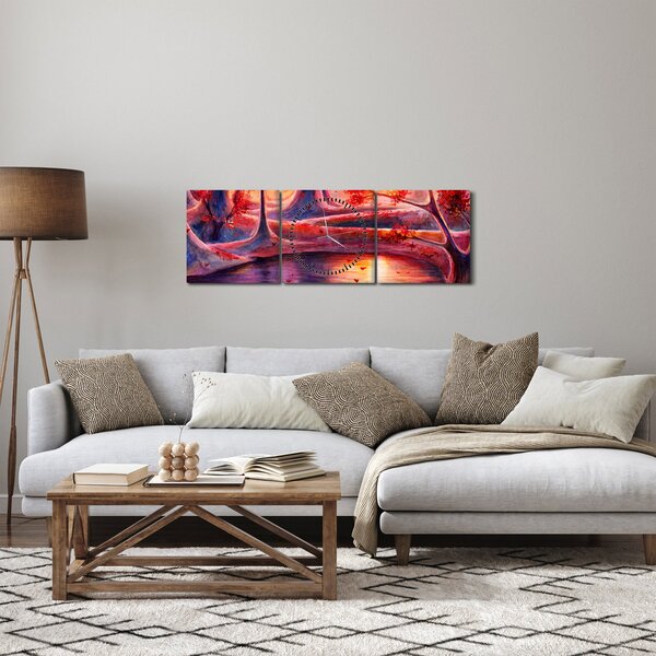 Slika čarobne šume (sa satom) (90x30 cm)