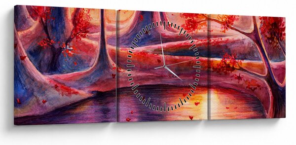 Slika čarobne šume (sa satom) (90x30 cm)