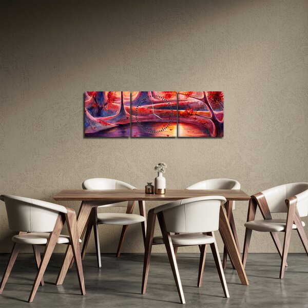 Slika čarobne šume (sa satom) (90x30 cm)