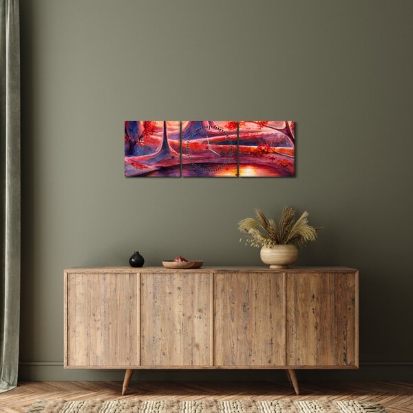 Slika čarobne šume (sa satom) (90x30 cm)