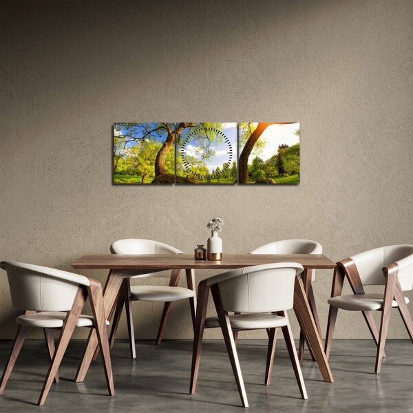 Slika proljetne livade (sa satom) (90x30 cm)