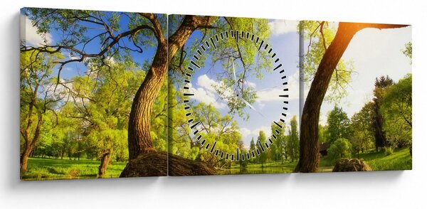 Slika proljetne livade (sa satom) (90x30 cm)