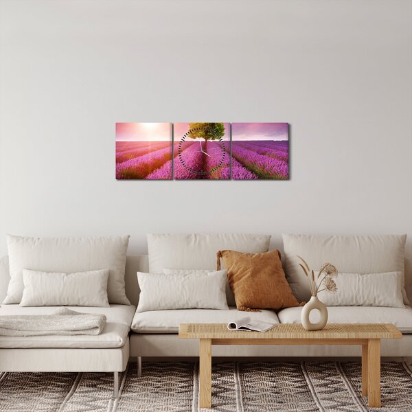 Slika polja s lavandom (sa satom) (90x30 cm)