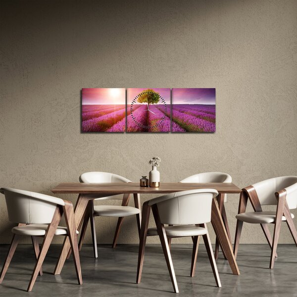 Slika polja s lavandom (sa satom) (90x30 cm)