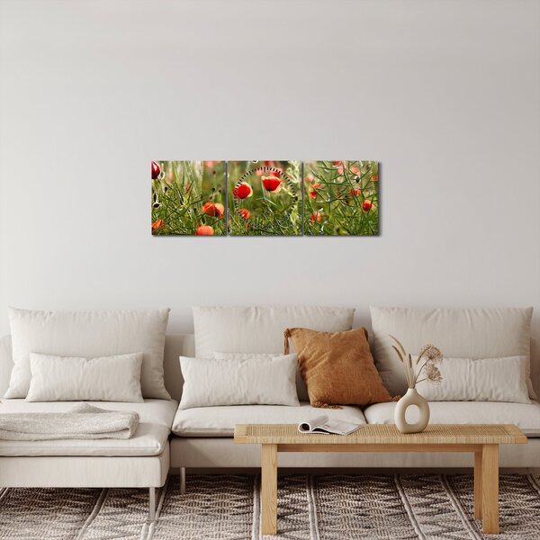 Slika procvalih makova (sa satom) (90x30 cm)