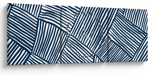 Slika - 3D linije (sa satom) (90x30 cm)