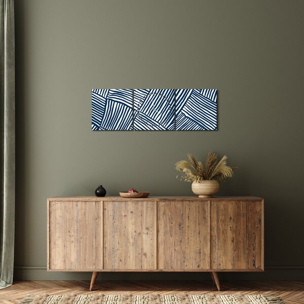 Slika - 3D linije (sa satom) (90x30 cm)