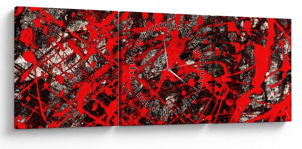 Slika - Ekspresivna apstrakcija (sa satom) (90x30 cm)