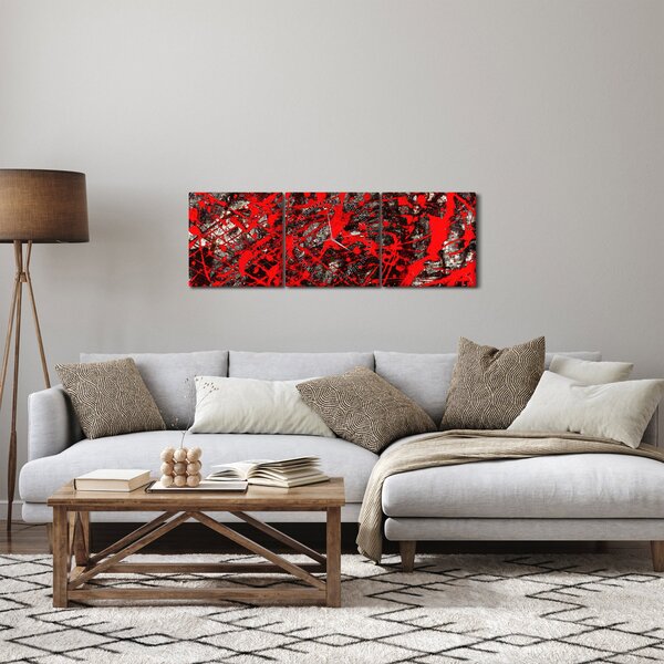 Slika - Ekspresivna apstrakcija (sa satom) (90x30 cm)