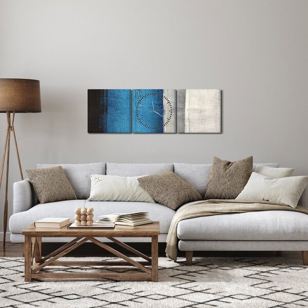 Slika - Apstrakcija (sa satom) (90x30 cm)
