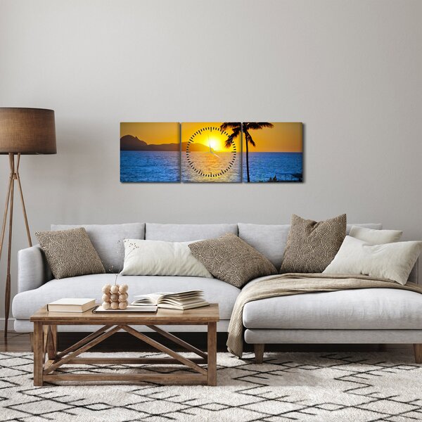 Slika - Zalazak sunca nad morem (sa satom) (90x30 cm)