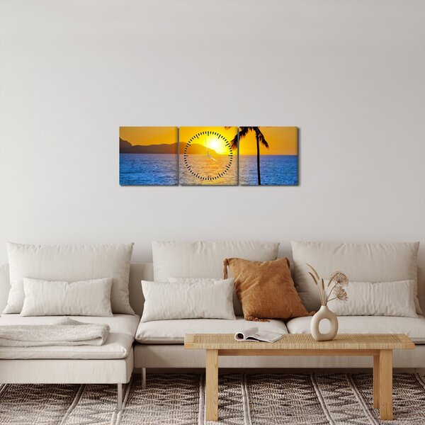 Slika - Zalazak sunca nad morem (sa satom) (90x30 cm)