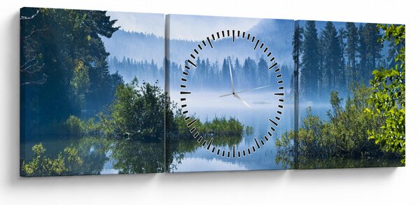 Slika planinskog jezera (sa satom) (90x30 cm)