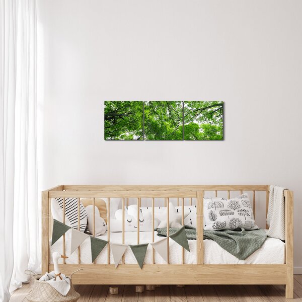 Slika - Pogled u krošnje drveća (sa satom) (90x30 cm)