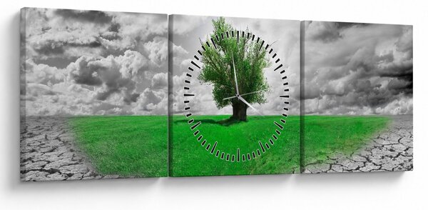 Slika - Djelić prirode u gradu (sa satom) (90x30 cm)