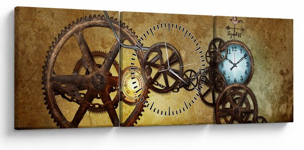 Slika povijesnih satnih mehanizama (sa satom) (90x30 cm)