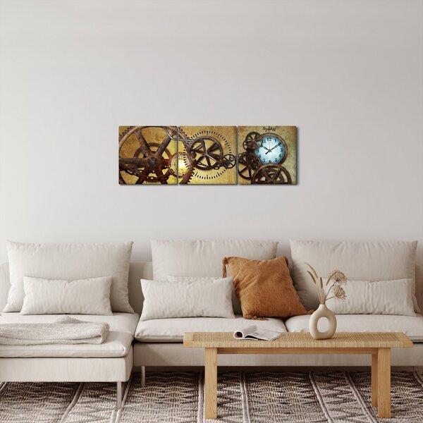 Slika povijesnih satnih mehanizama (sa satom) (90x30 cm)