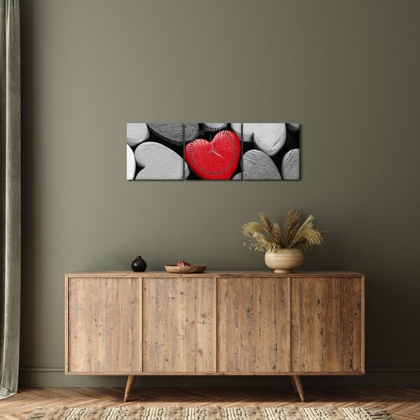 Slika drvenih srca (sa satom) (90x30 cm)
