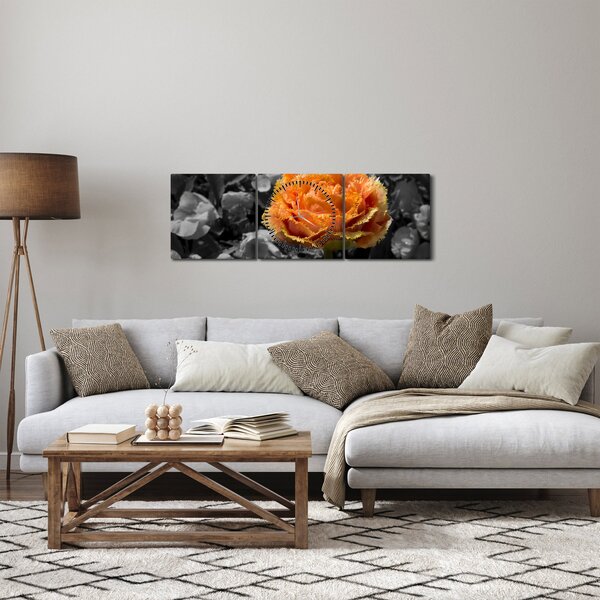 Slika cvijeta (sa satom) (90x30 cm)