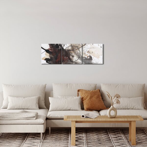 Slika slikane apstrakcije (sa satom) (90x30 cm)