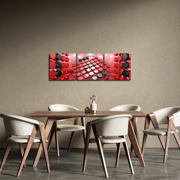 Slika apstrakcije dugmadi (sa satom) (90x30 cm)