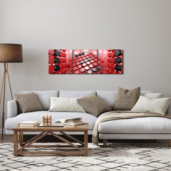 Slika apstrakcije dugmadi (sa satom) (90x30 cm)