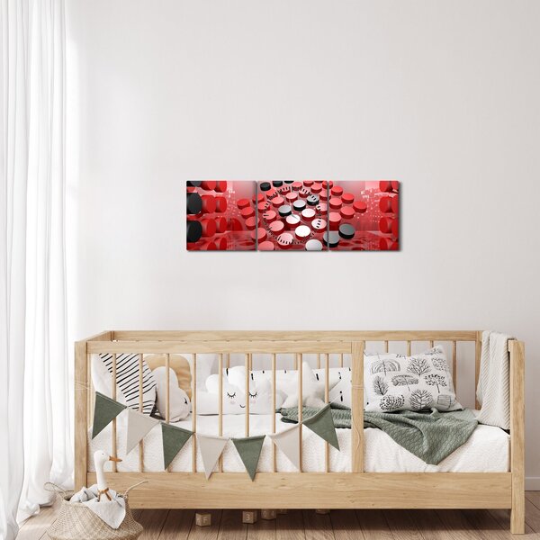 Slika apstrakcije dugmadi (sa satom) (90x30 cm)
