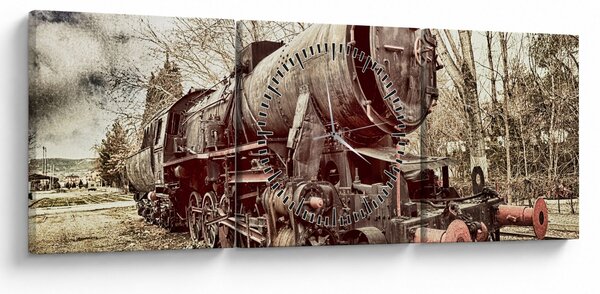 Povijesna slika lokomotive (sa satom) (90x30 cm)
