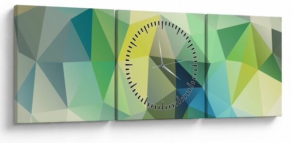 Slika geometrijske apstrakcije (sa satom) (90x30 cm)